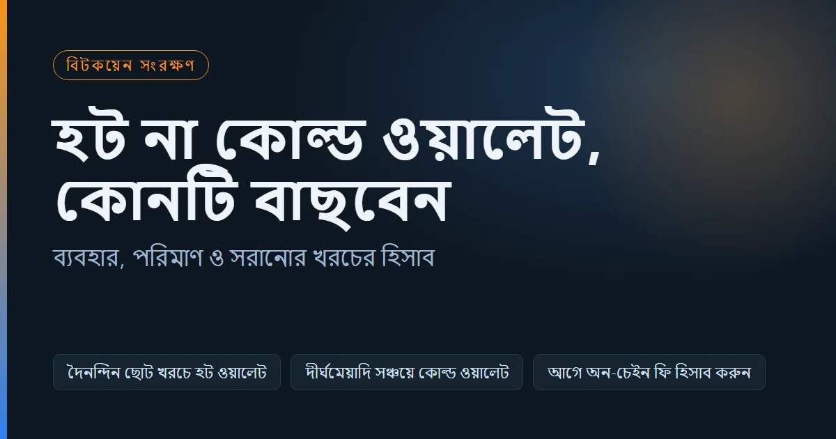 হট না কোল্ড ওয়ালেট: ব্যবহার, পরিমাণ ও সরানোর খরচ দেখে সিদ্ধান্ত