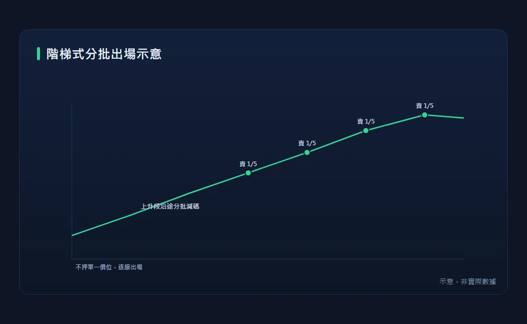 上升段階梯分批賣出示意圖