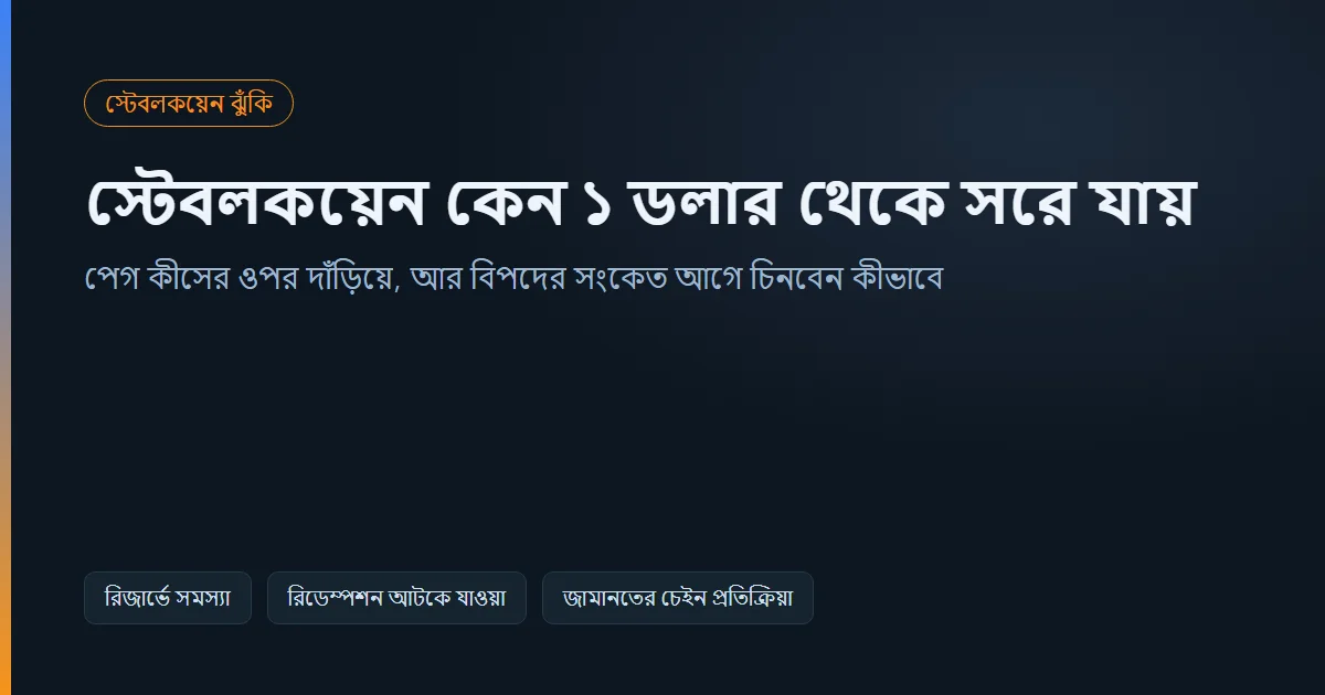 স্টেবলকয়েন কেন ডিপেগ হয়: ২০২৩ সালের USDC উদাহরণ, বিপদের সংকেত ও করণীয়