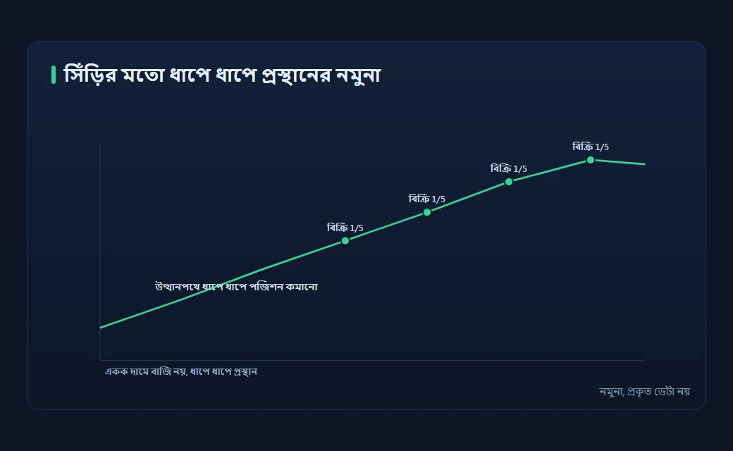 ঊর্ধ্বমুখী পর্বে ধাপভিত্তিক ভাগে ভাগে বিক্রির নির্দেশক চিত্র